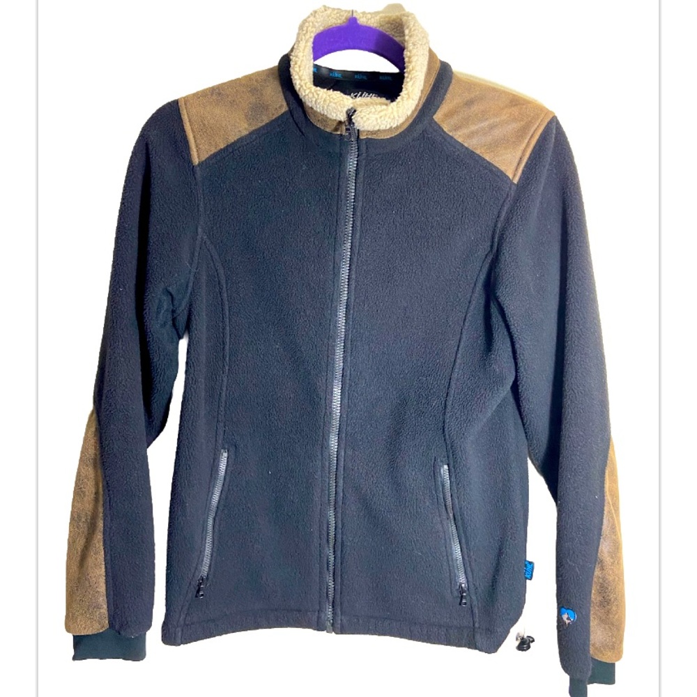 Kuhl fleece jacket full zip up black brown xs